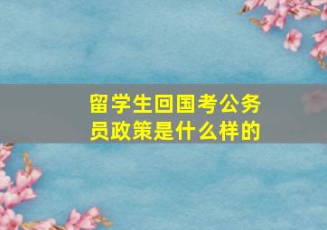 留学生回国考公务员政策是什么样的