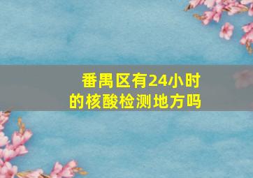 番禺区有24小时的核酸检测地方吗