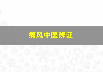 痛风中医辨证