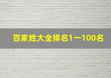 百家姓大全排名1一100名