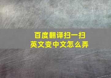 百度翻译扫一扫英文变中文怎么弄