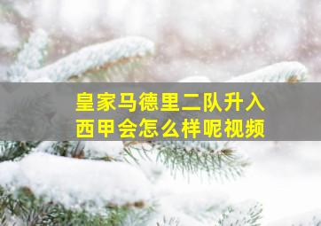 皇家马德里二队升入西甲会怎么样呢视频