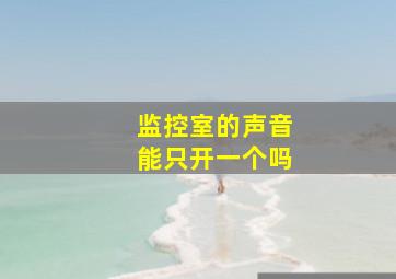 监控室的声音能只开一个吗