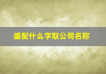 盛配什么字取公司名称