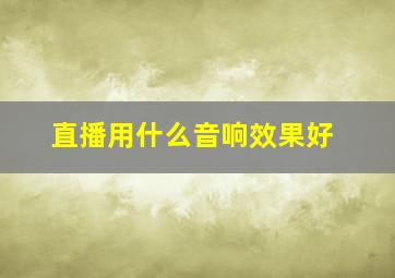 直播用什么音响效果好