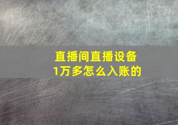 直播间直播设备1万多怎么入账的