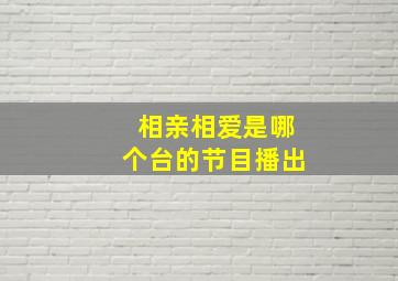 相亲相爱是哪个台的节目播出