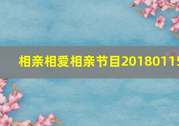 相亲相爱相亲节目20180115