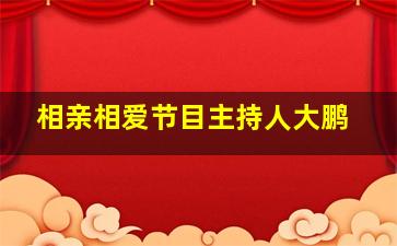 相亲相爱节目主持人大鹏