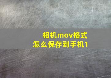 相机mov格式怎么保存到手机1