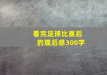 看完足球比赛后的观后感300字