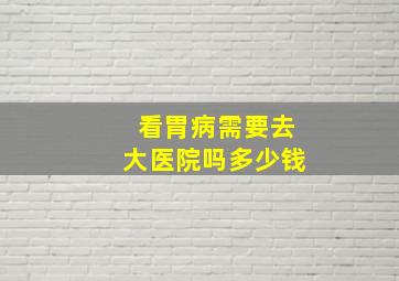 看胃病需要去大医院吗多少钱