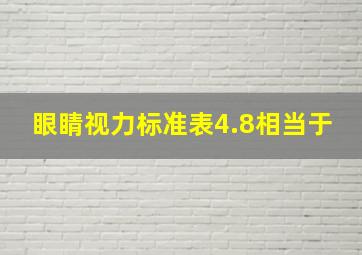 眼睛视力标准表4.8相当于