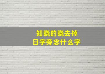 知晓的晓去掉日字旁念什么字