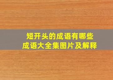 短开头的成语有哪些成语大全集图片及解释