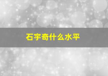 石宇奇什么水平