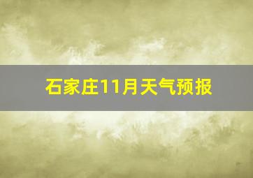 石家庄11月天气预报