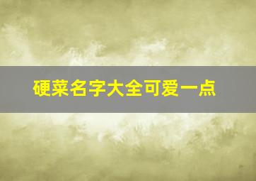 硬菜名字大全可爱一点