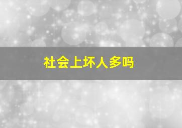 社会上坏人多吗