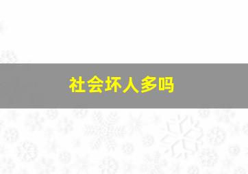 社会坏人多吗