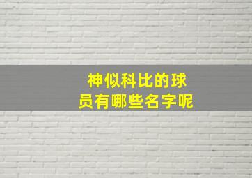 神似科比的球员有哪些名字呢