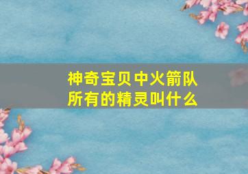 神奇宝贝中火箭队所有的精灵叫什么