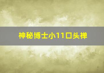 神秘博士小11口头禅