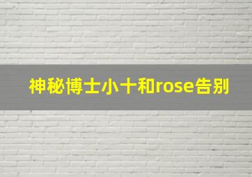 神秘博士小十和rose告别