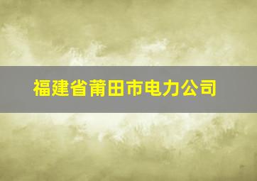 福建省莆田市电力公司