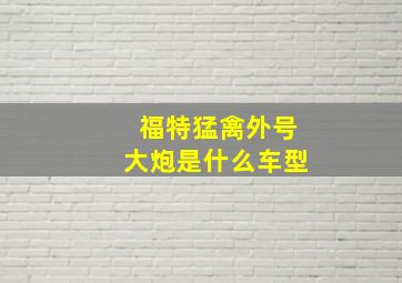 福特猛禽外号大炮是什么车型