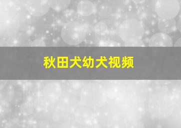 秋田犬幼犬视频