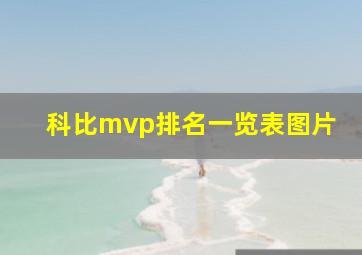 科比mvp排名一览表图片