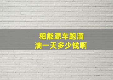 租能源车跑滴滴一天多少钱啊