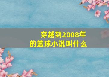 穿越到2008年的篮球小说叫什么