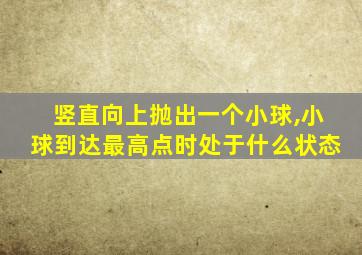 竖直向上抛出一个小球,小球到达最高点时处于什么状态