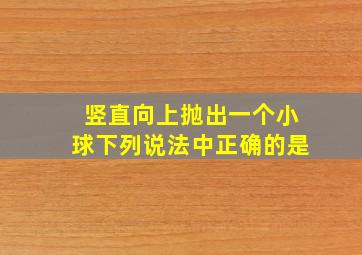 竖直向上抛出一个小球下列说法中正确的是