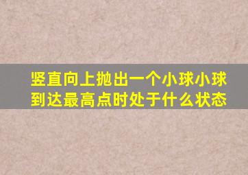 竖直向上抛出一个小球小球到达最高点时处于什么状态