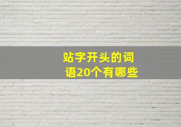 站字开头的词语20个有哪些