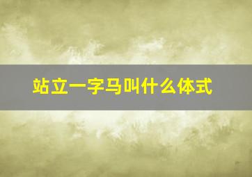 站立一字马叫什么体式