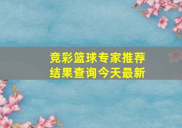 竞彩篮球专家推荐结果查询今天最新