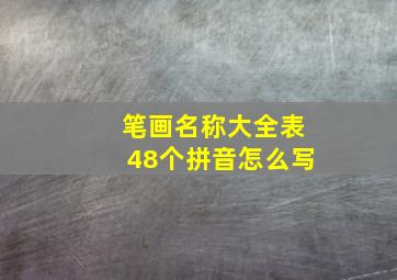 笔画名称大全表48个拼音怎么写