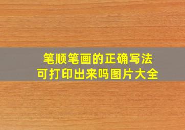 笔顺笔画的正确写法可打印出来吗图片大全