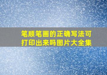 笔顺笔画的正确写法可打印出来吗图片大全集