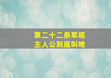 第二十二条军规主人公到底叫啥