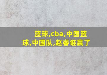 篮球,cba,中国篮球,中国队,赵睿谁赢了