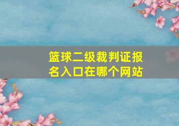 篮球二级裁判证报名入口在哪个网站