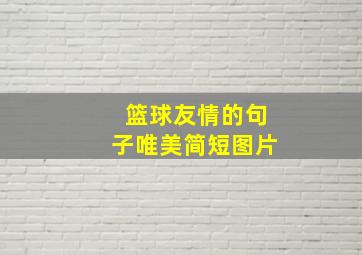 篮球友情的句子唯美简短图片