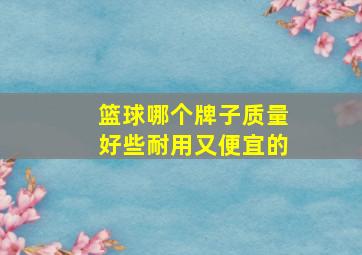 篮球哪个牌子质量好些耐用又便宜的