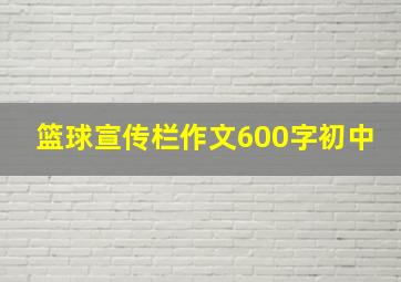 篮球宣传栏作文600字初中