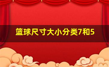 篮球尺寸大小分类7和5